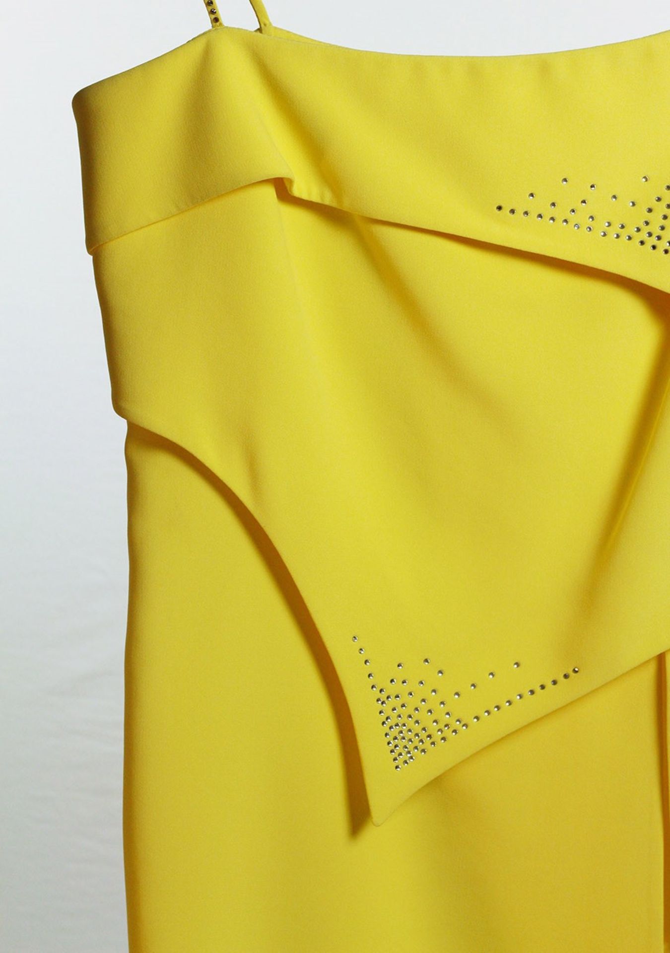 1 x Boutique Le Duc Yellow Dress - Size: 12 - Material: 68% Acetate, 32% Viscose - From a High End - Image 5 of 14