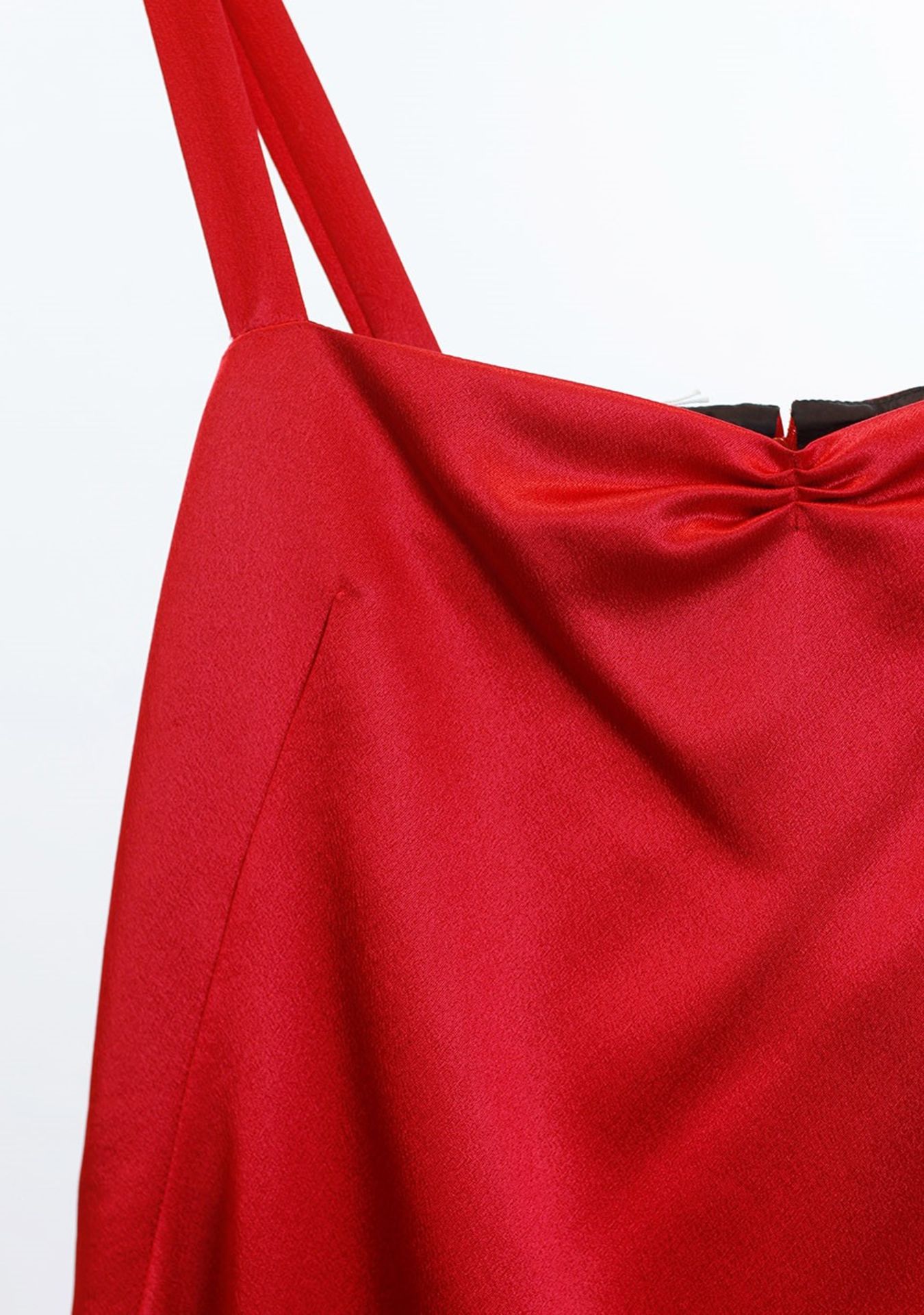 1 x Boutique Le Duc Red Dress - Size: 18 - Material: 55% Polyester, 45% Acetate - From a High End - Image 9 of 9