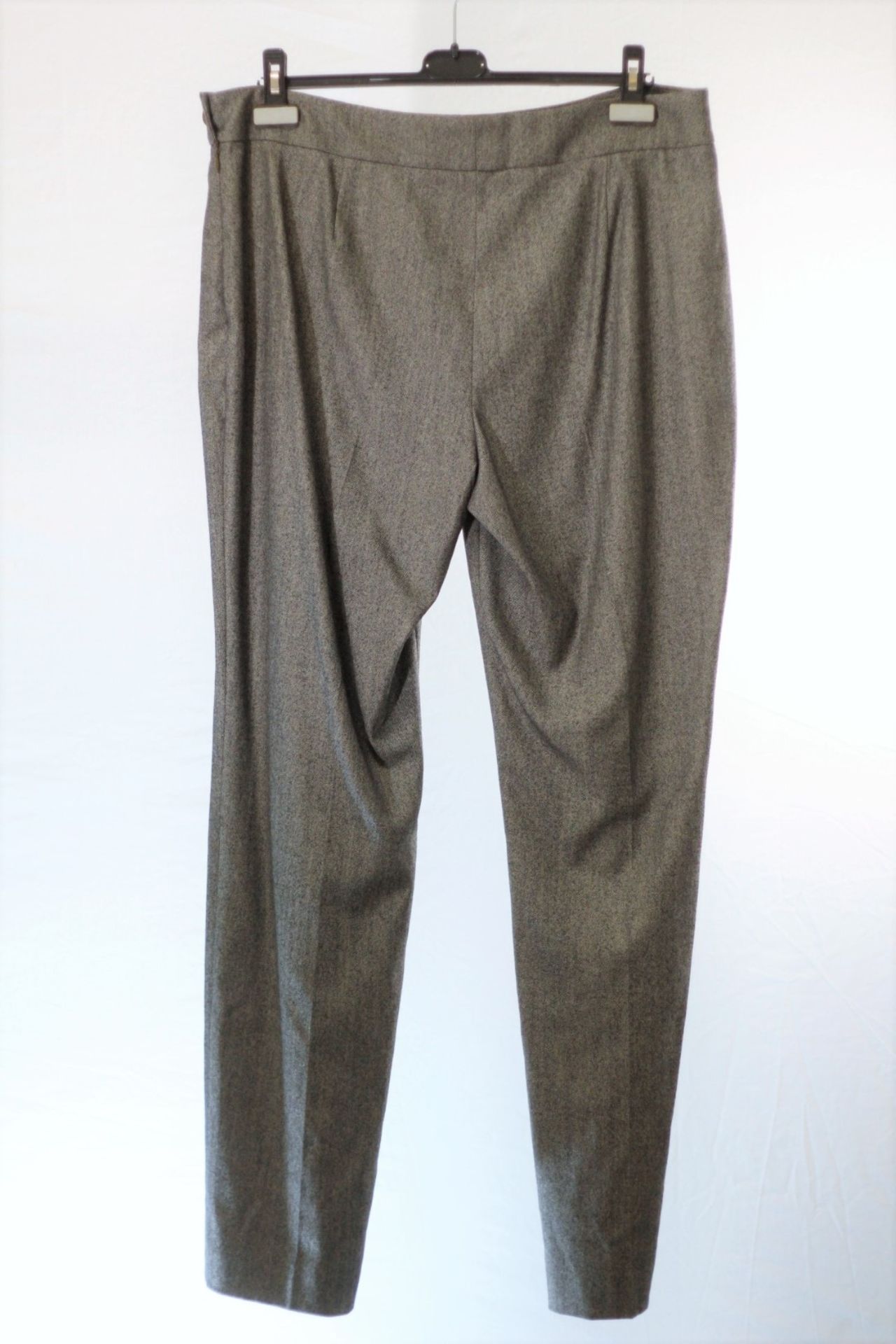 1 x Agnona Grey Tweed Trousers - Size: 22 - Material: 55% Cotton, 42% Virgin Wool, 2% Nylon, 1%