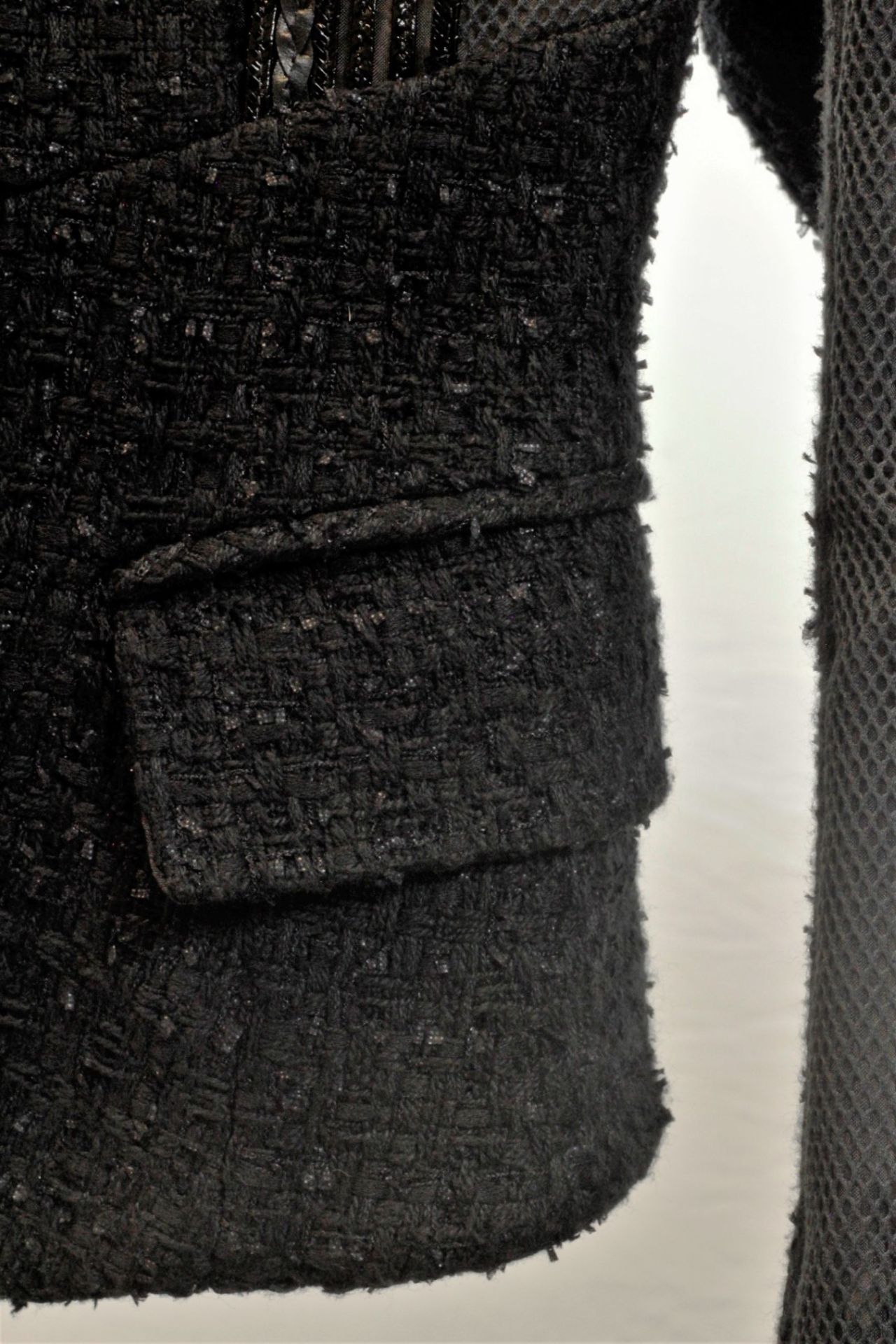 1 x Balmain Black Jacket - Size: 14 - Material: Body 48% Cotton, 27% Acrylic, 19% Nylon, 6% Viscose. - Image 6 of 18