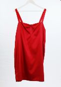 1 x Boutique Le Duc Red Dress - Size: 18 - Material: 55% Polyester, 45% Acetate - From a High End