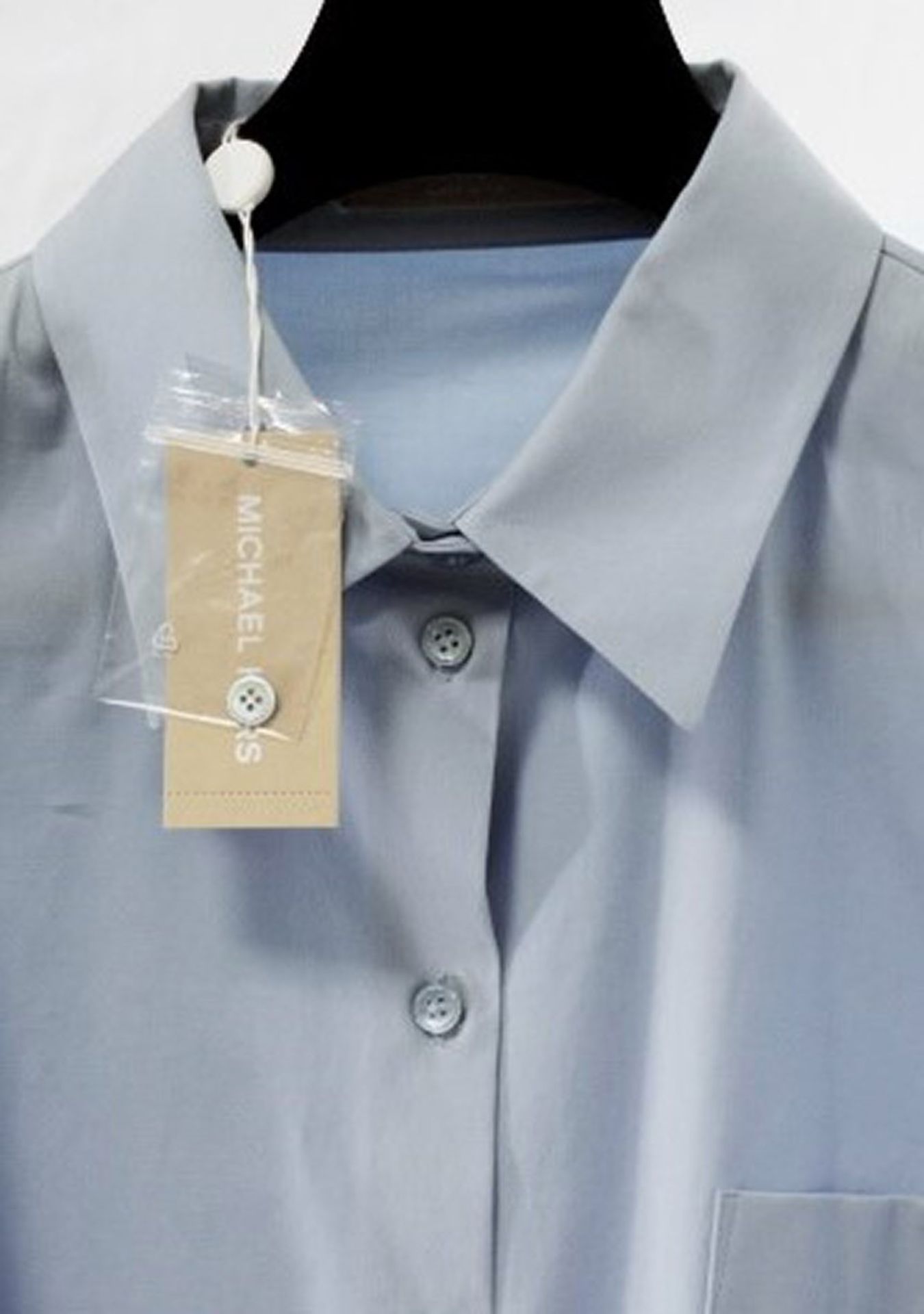 1 x Michael Kors Blue Shirt - Size: 18 - Material: 96% Cotton, 4% Spandex - From a High End Clothing - Image 2 of 5