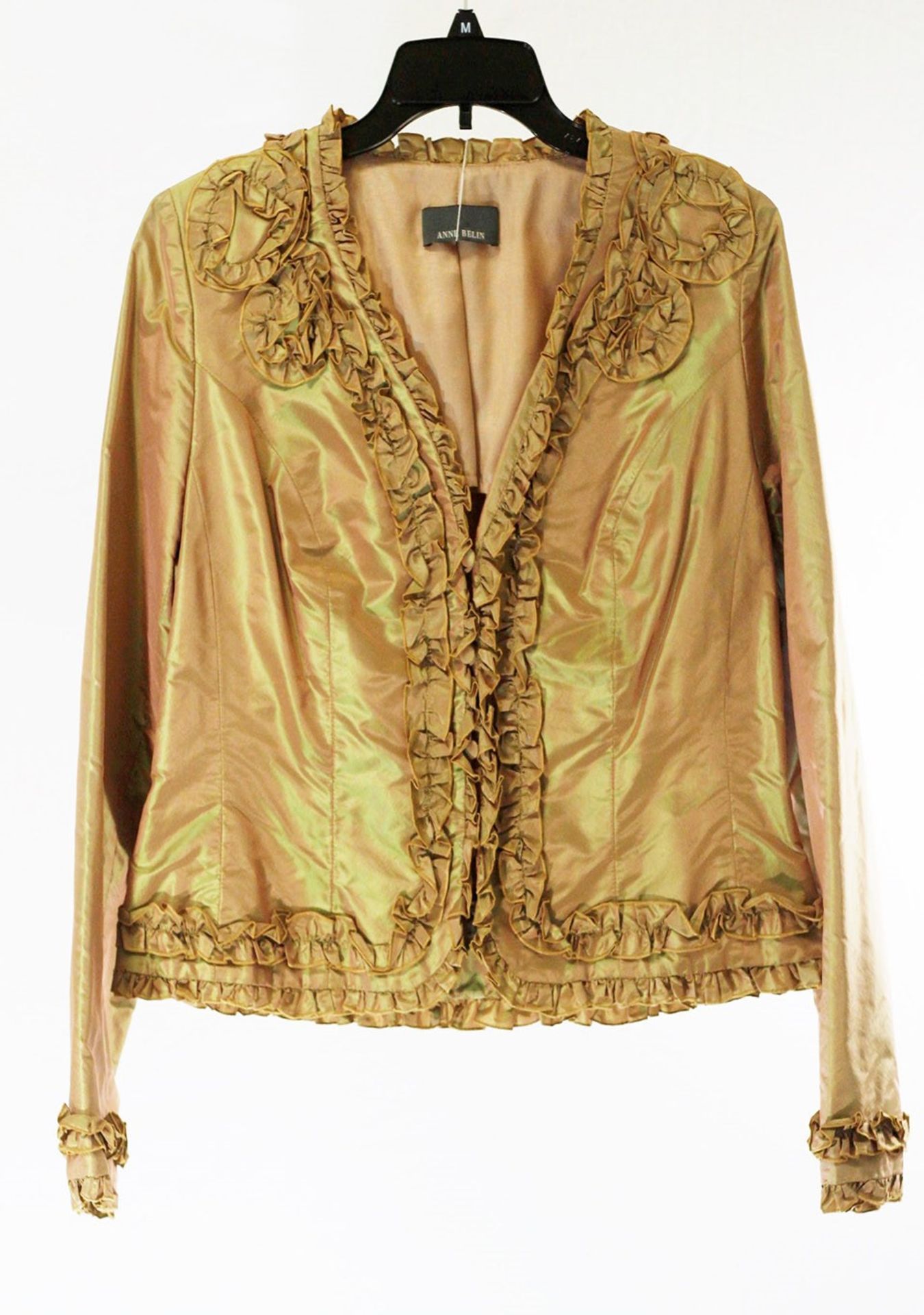 1 x Anne Belin Gold Green Jacket - Size: 18 - Material: 100% Silk - From a High End Clothing - Image 10 of 10