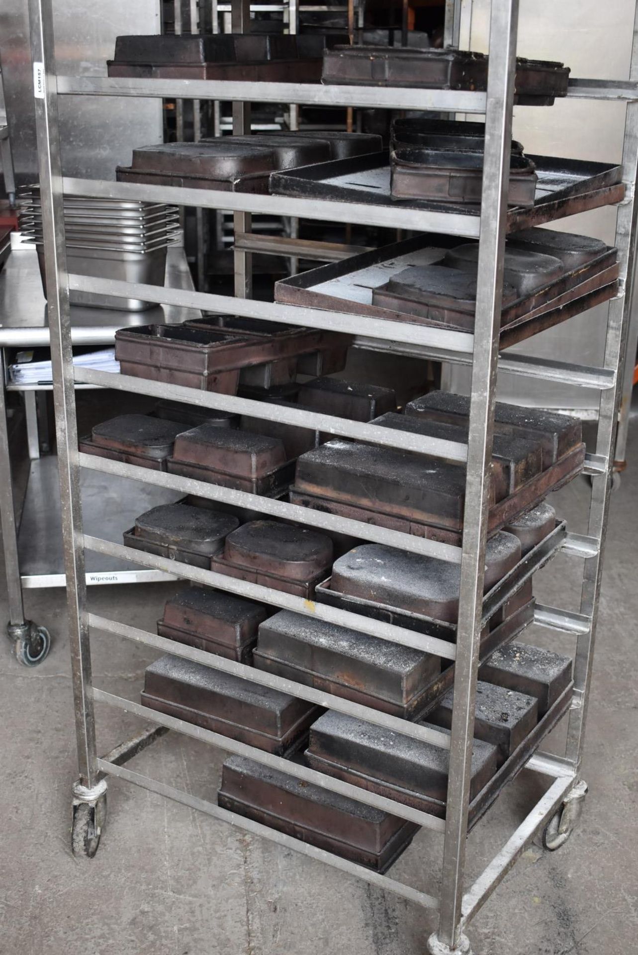 1 x Bakers 11 Tier Mobile Tray Rack With Various Bread Baking Trays - Stainless Steel With Castors - - Image 2 of 8