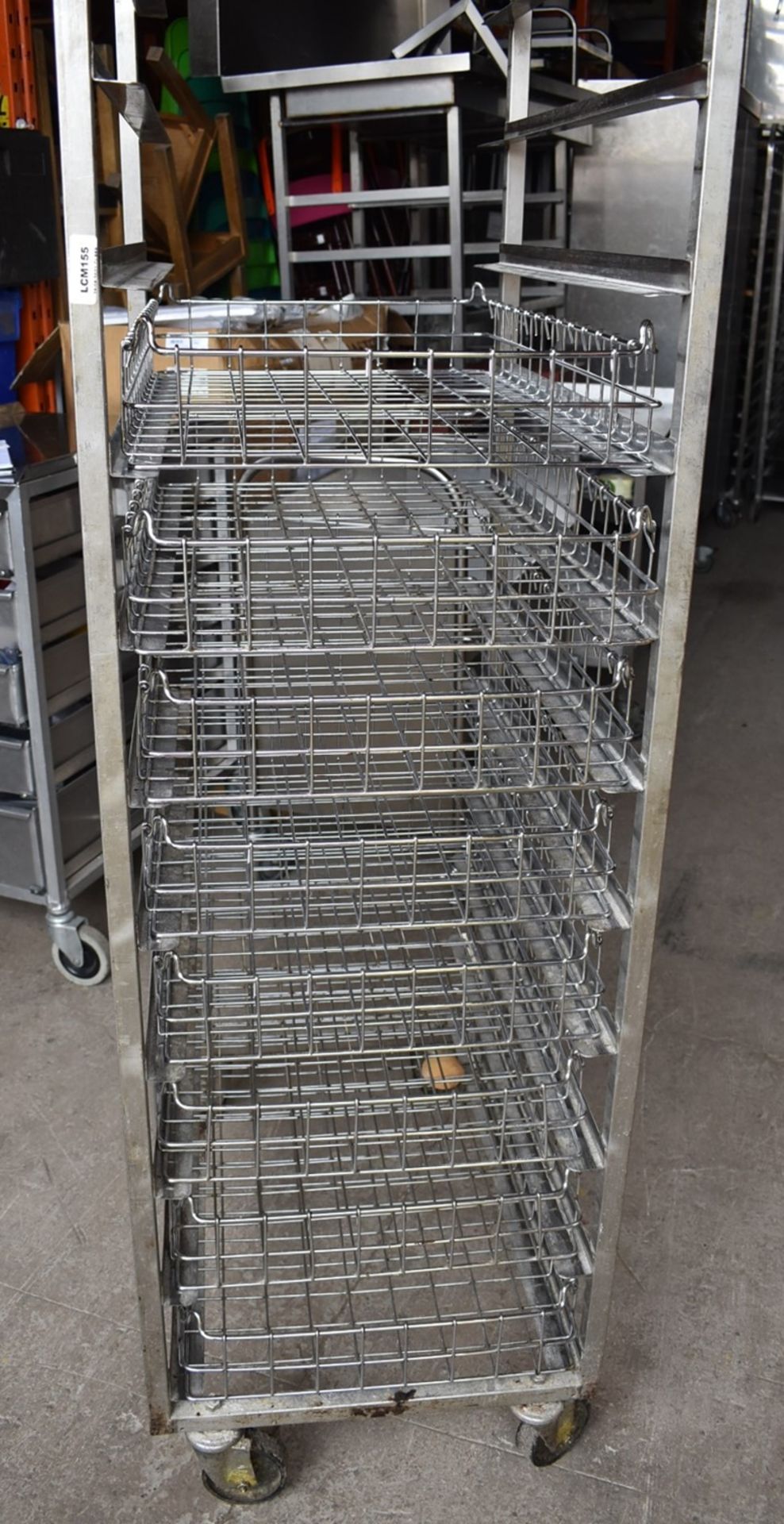 1 x Bakers 11 Tier Mobile Tray Rack With 8 Removable Wire Baskets - Stainless Steel With Castors - - Image 5 of 6