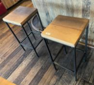 A Pair Of Wooden Topped Bar Stools - Ref: FPSD117 - CL686 - Location: Altrincham WA14This lot has