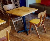 30 x Retro 1960's Style Stacking Dining Chairs - Solid Wood With Curved Backs and Leather Seat
