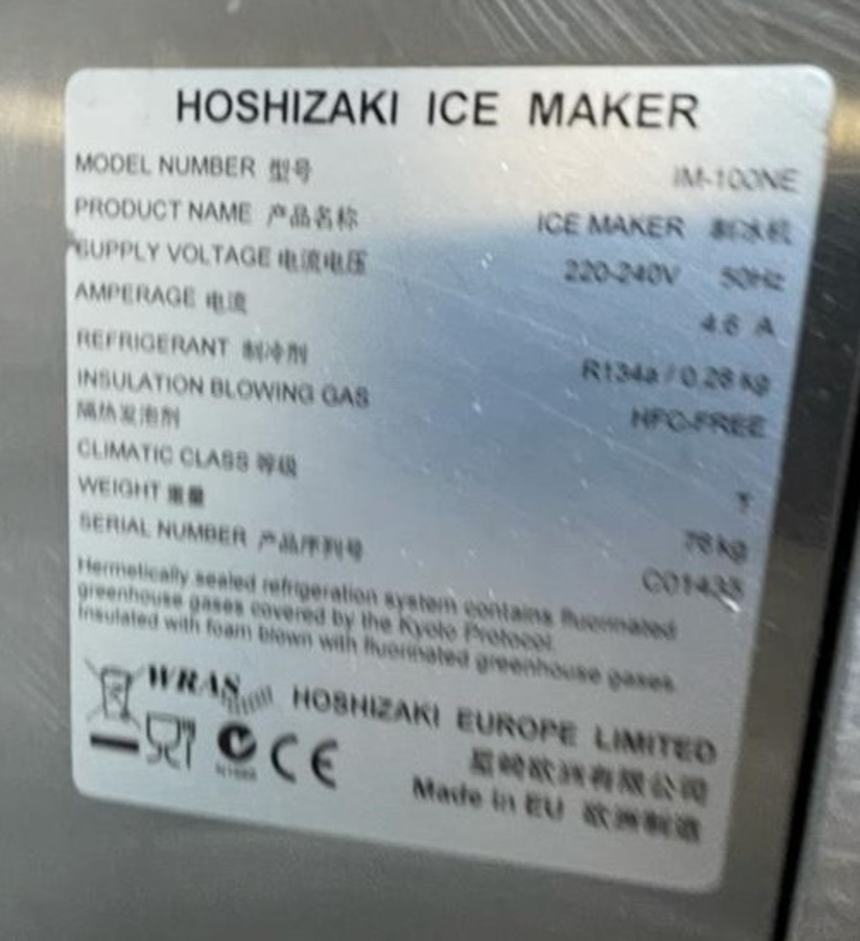 1 x Hoshizaki IM-100NE Icer Maker -Ref: BK189 - CL686 - Location: - Image 7 of 8