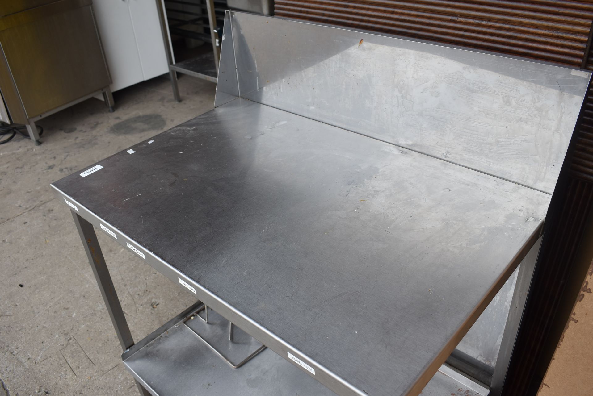 1 x Stainless Steel Prep Table With Splashback - Dimensions H82 x W93 x D62 cms - Recently Removed - Image 5 of 6
