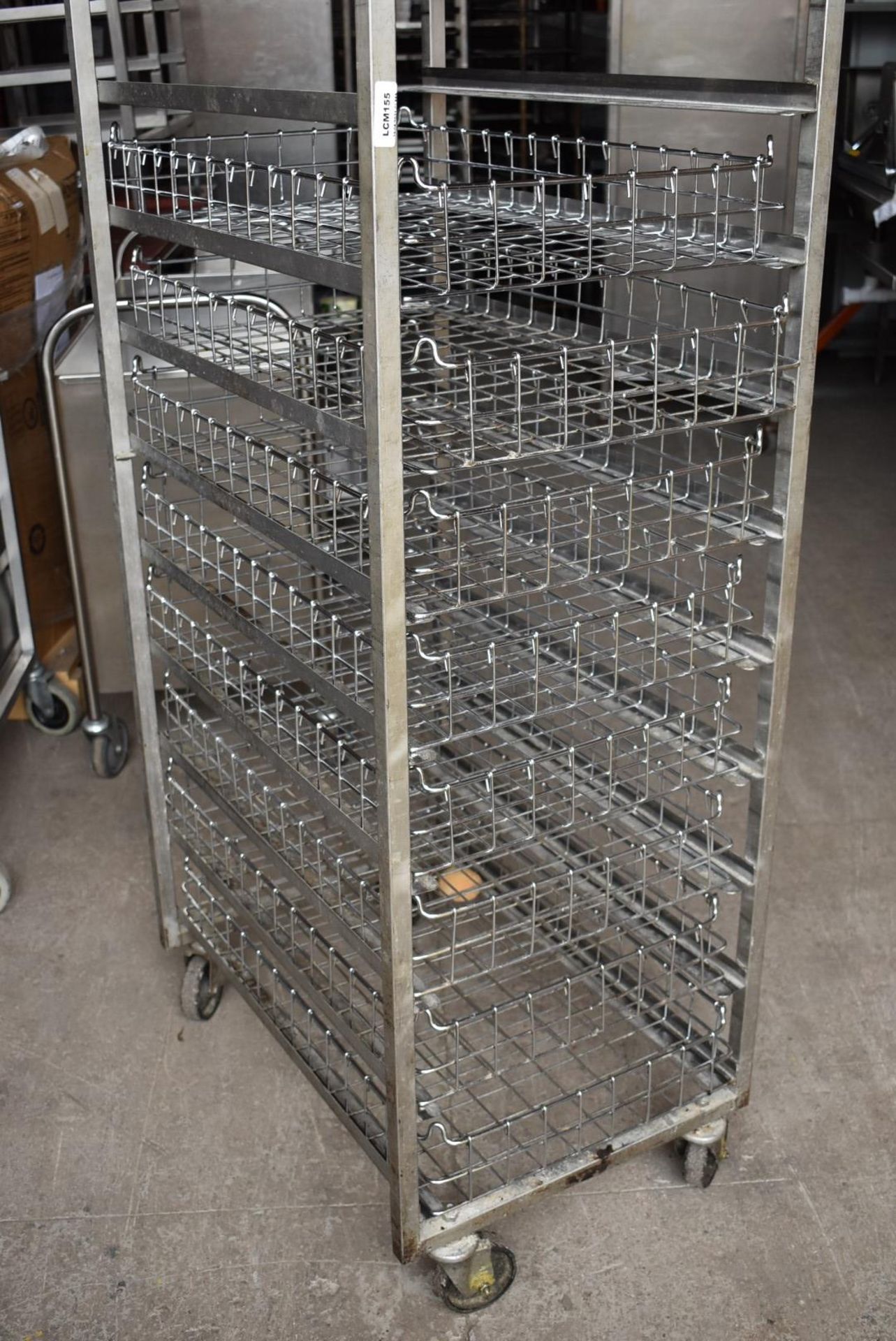 1 x Bakers 11 Tier Mobile Tray Rack With 8 Removable Wire Baskets - Stainless Steel With Castors - - Image 3 of 6