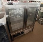 1 x Osborne 220E Double-Door Low Height Bottle Cooler With Stand - Bristish Made - Dimensions: H80 x