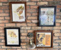 6 x Framed Items Of Nostalgia - Sizes Vary - Supplied As Shown  - Light Not Included - Ref: