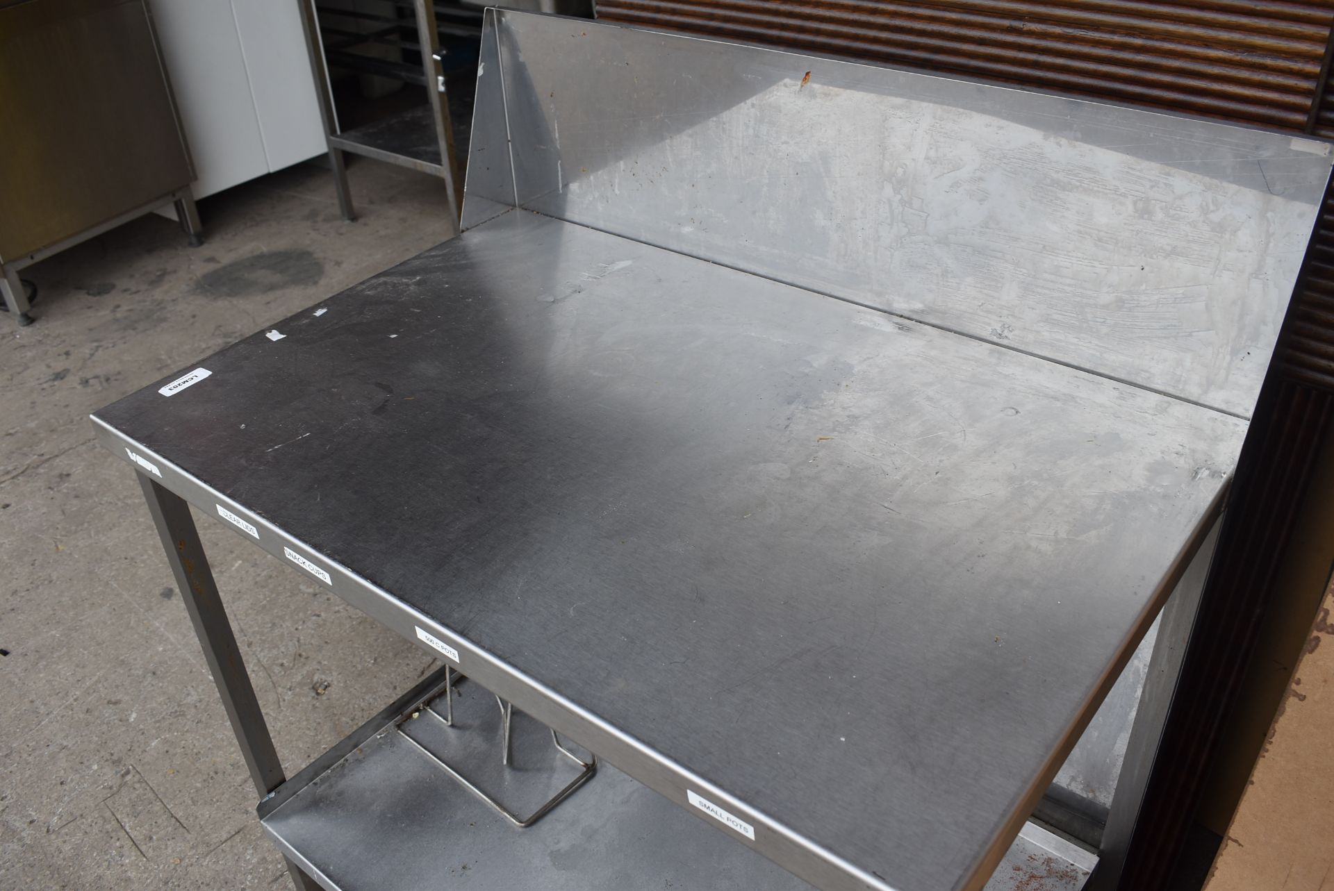 1 x Stainless Steel Prep Table With Splashback - Dimensions H82 x W93 x D62 cms - Recently Removed - Image 4 of 6