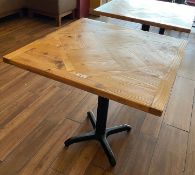 13 x Restaurant Dining Tables With Solid Wood Tops and Metal Bases - Suitable For Two Persons -
