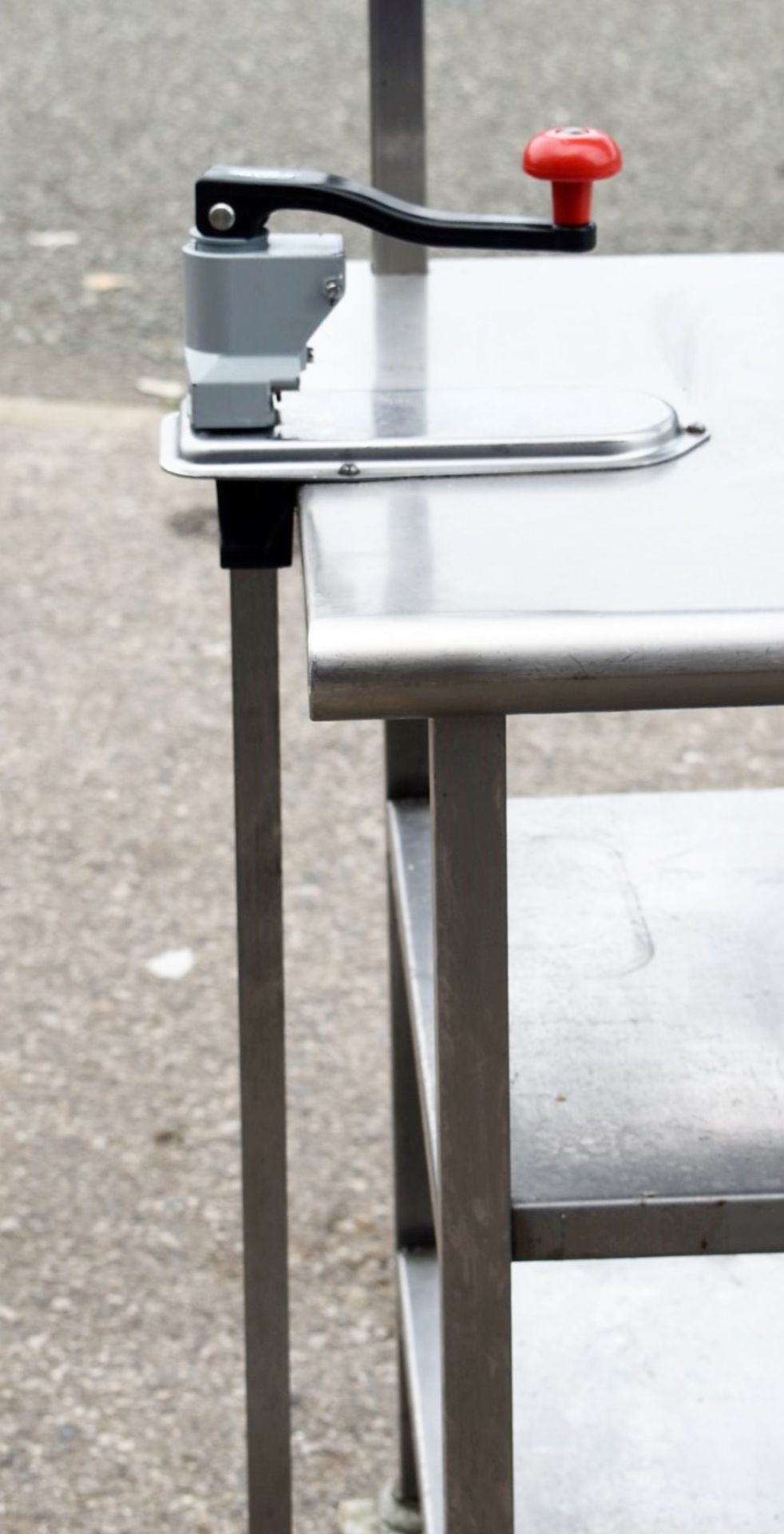 1 x Stainless Steel Mobile Prep Bench Featuring Overhead Pizza Topper Shelf With 9 Gastro Topper Pan - Image 9 of 17