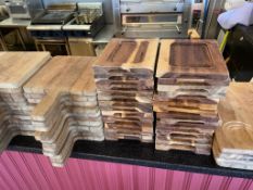 65 x Wooden Food Serving Platters and Boards -Various Types Included - Ref: BK175 - CL686 -