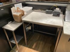 1 x Stainless Steel Prep Bench With Stone Top -Ref: BK206 - CL686 -