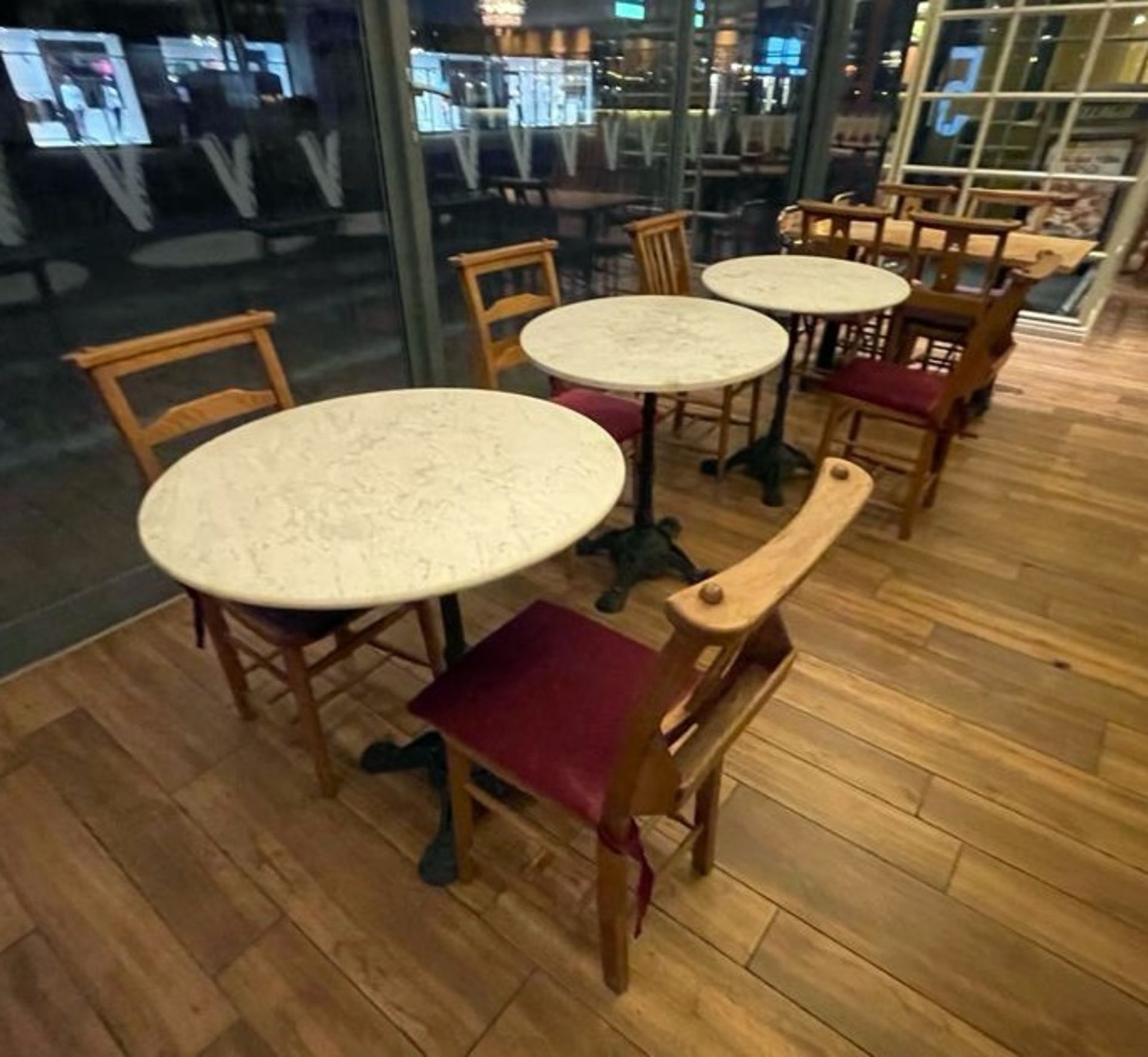 1 x White Marble Restaurant Table With Ornate Cast Iron Base - Ref: BK156 - CL686 - Location: - Image 5 of 5