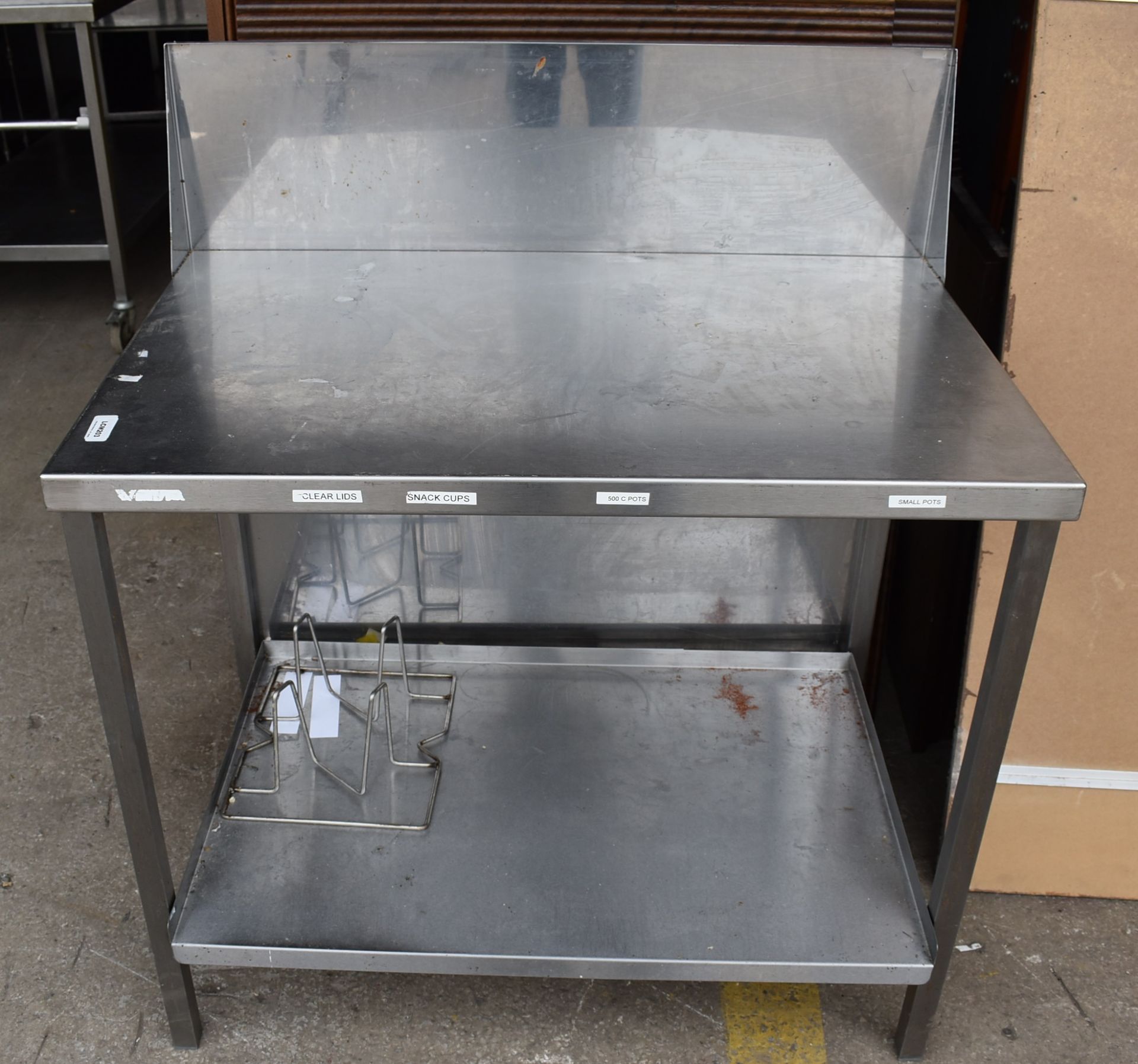 1 x Stainless Steel Prep Table With Splashback - Dimensions H82 x W93 x D62 cms - Recently Removed - Image 2 of 6
