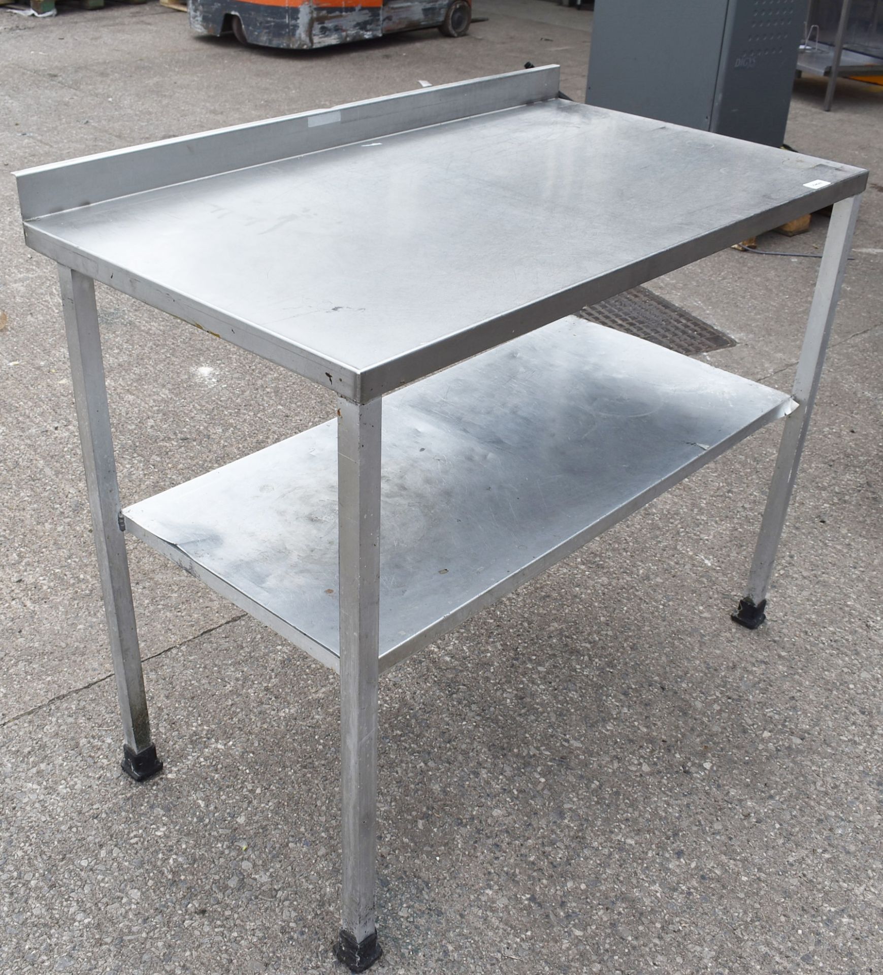 1 x Stainless Steel Prep Table With Upstand and Undershelf - Dimensions: H91 x W115 x D65 cms - - Image 3 of 4