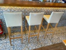 3 x Bar Stools With Leather Seats and Back Rests - Ref: BK112 - CL686 - Location: Altrincham