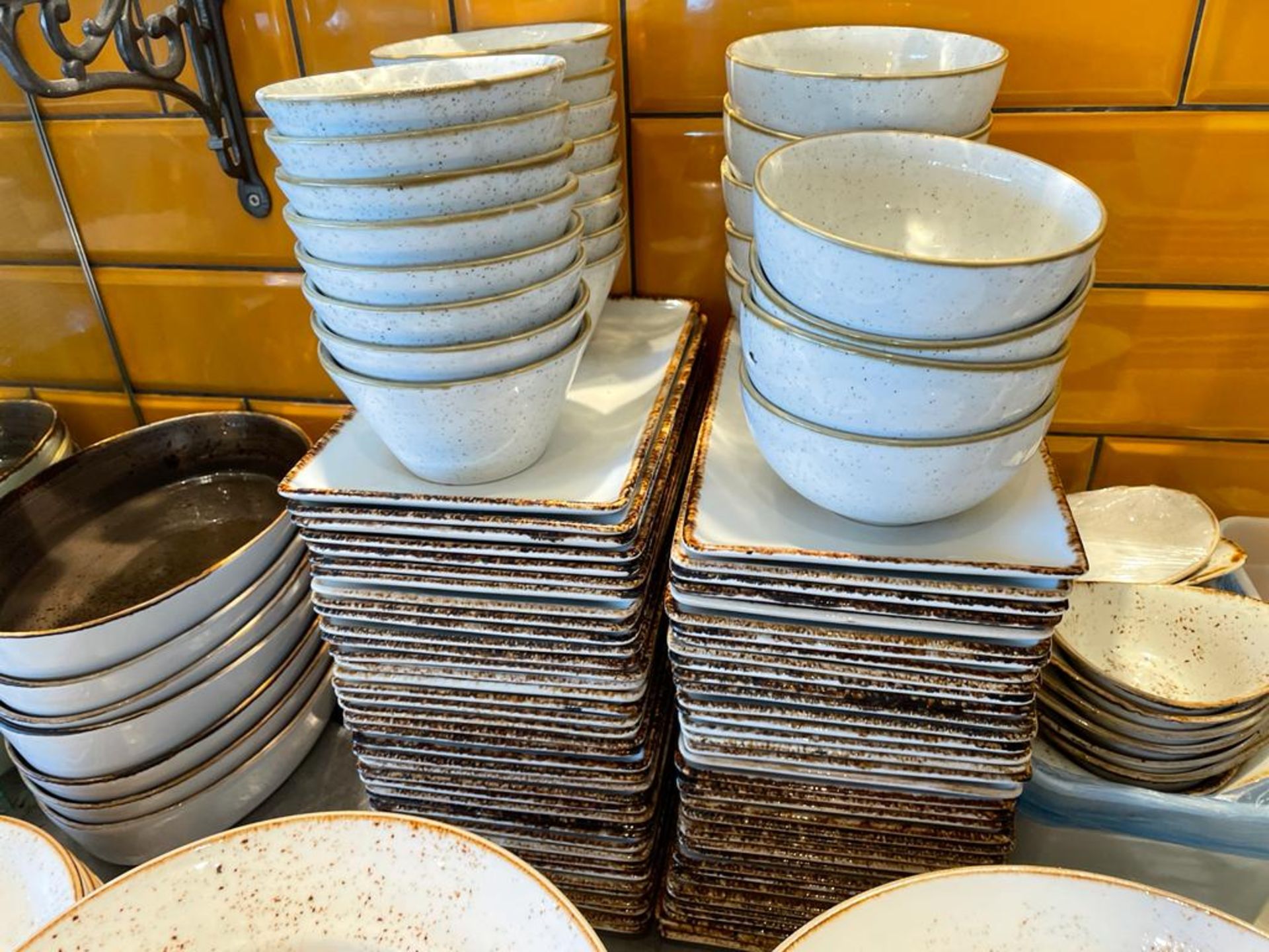 1 x Large Assorted Job Lot to Include Dinner Plates, Bowls, Saucers, Cups, Desert Glasses, - Image 4 of 21