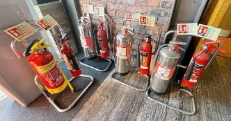 8 x Assorted Fire Extinguishers - Supplied As Pictured - Ref: FPSD121 - CL686 - Location: Altrincham