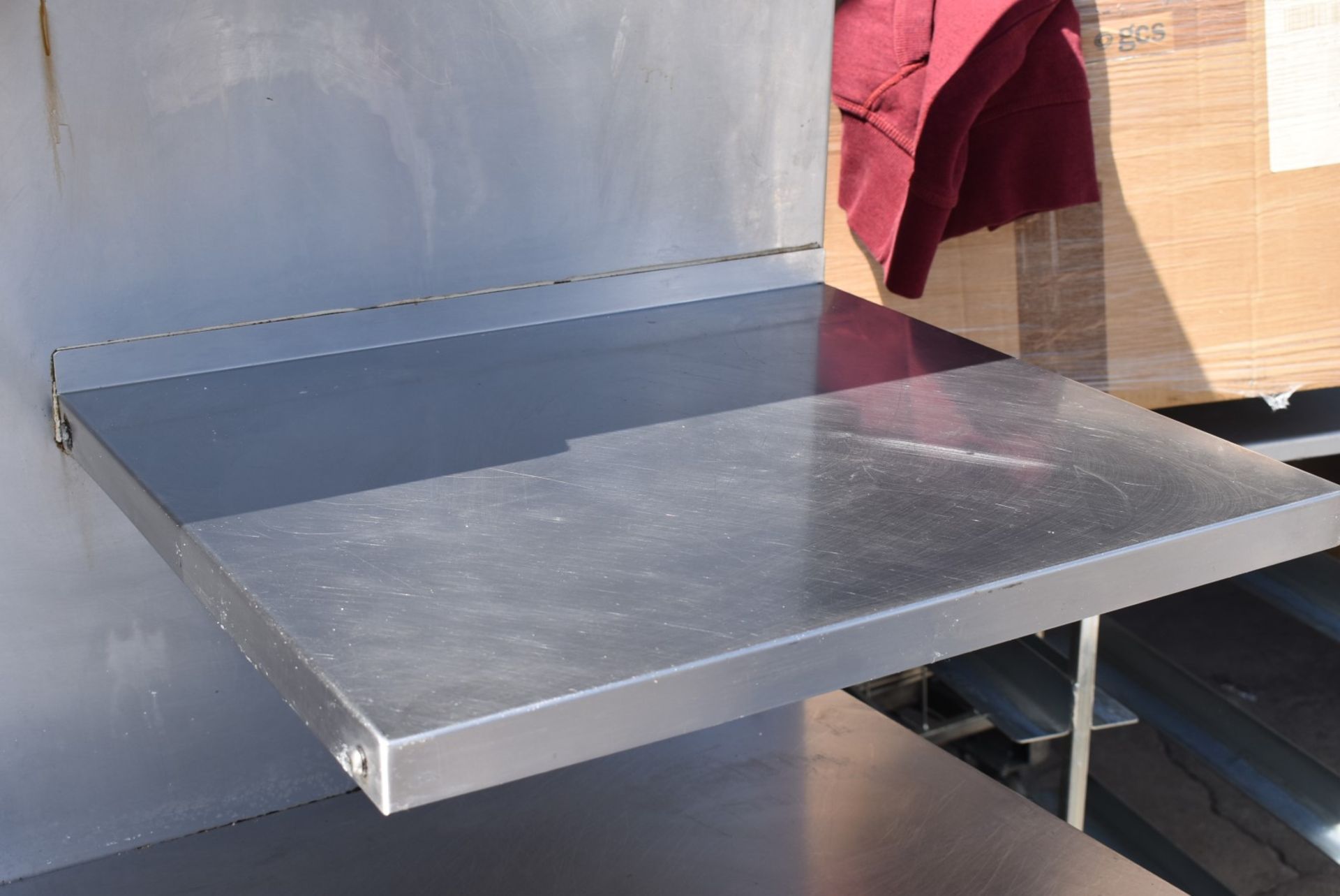 1 x Stainless Steel Prep Bench With Large Splashback Panel, Multiple Shelves and Tray Runners - Rece - Image 7 of 11