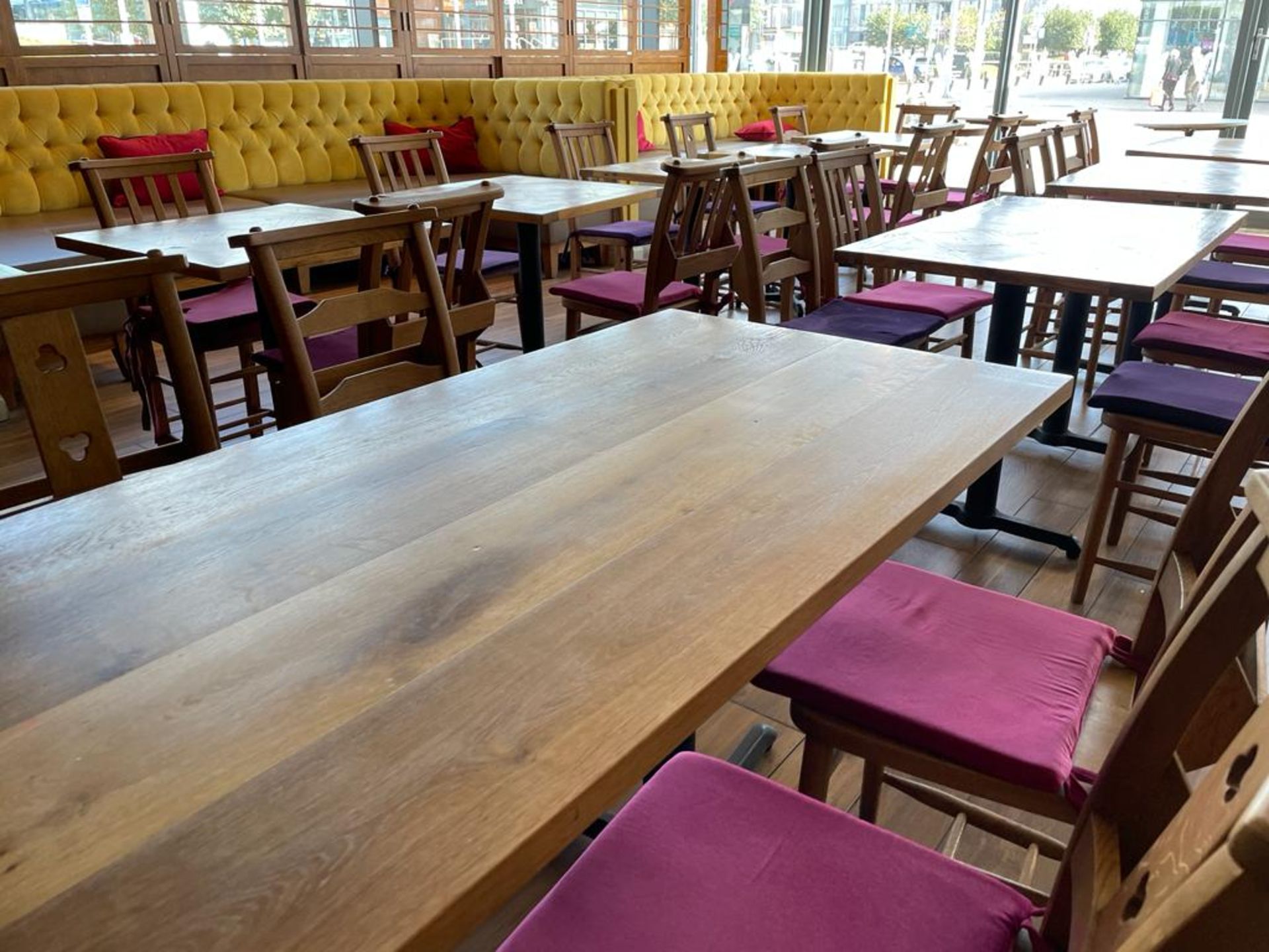 2 x Restaurant Dining Tables With Solid Wood Tops and Metal Bases - Suitable For Six Persons - - Image 7 of 8