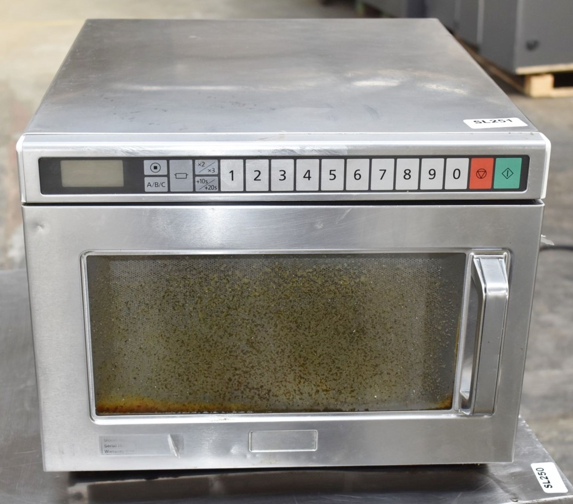 1 x Panasonic Commercial Microwave Oven With Stainless Steel Exterior - Recently Removed From