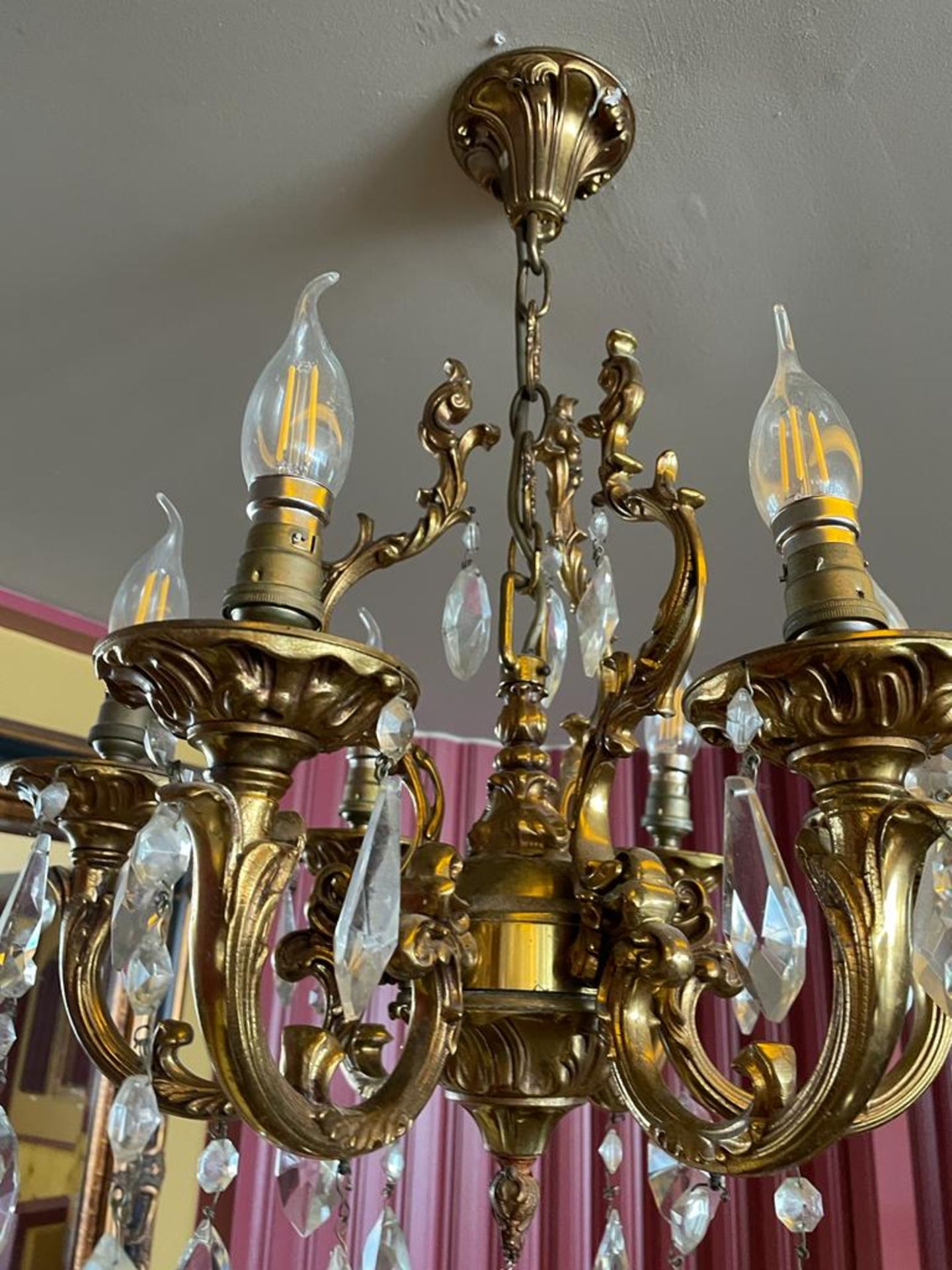 1 x Chandelier With Six Candle Lights - Ref: BK149 - CL686 - Location: Altrincham WA14This lot was - Image 2 of 4