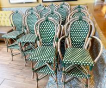 26 x Restaurant Dining Chairs With Rattan Chequered Seat Pads and Backrests - Suitable For Indoor