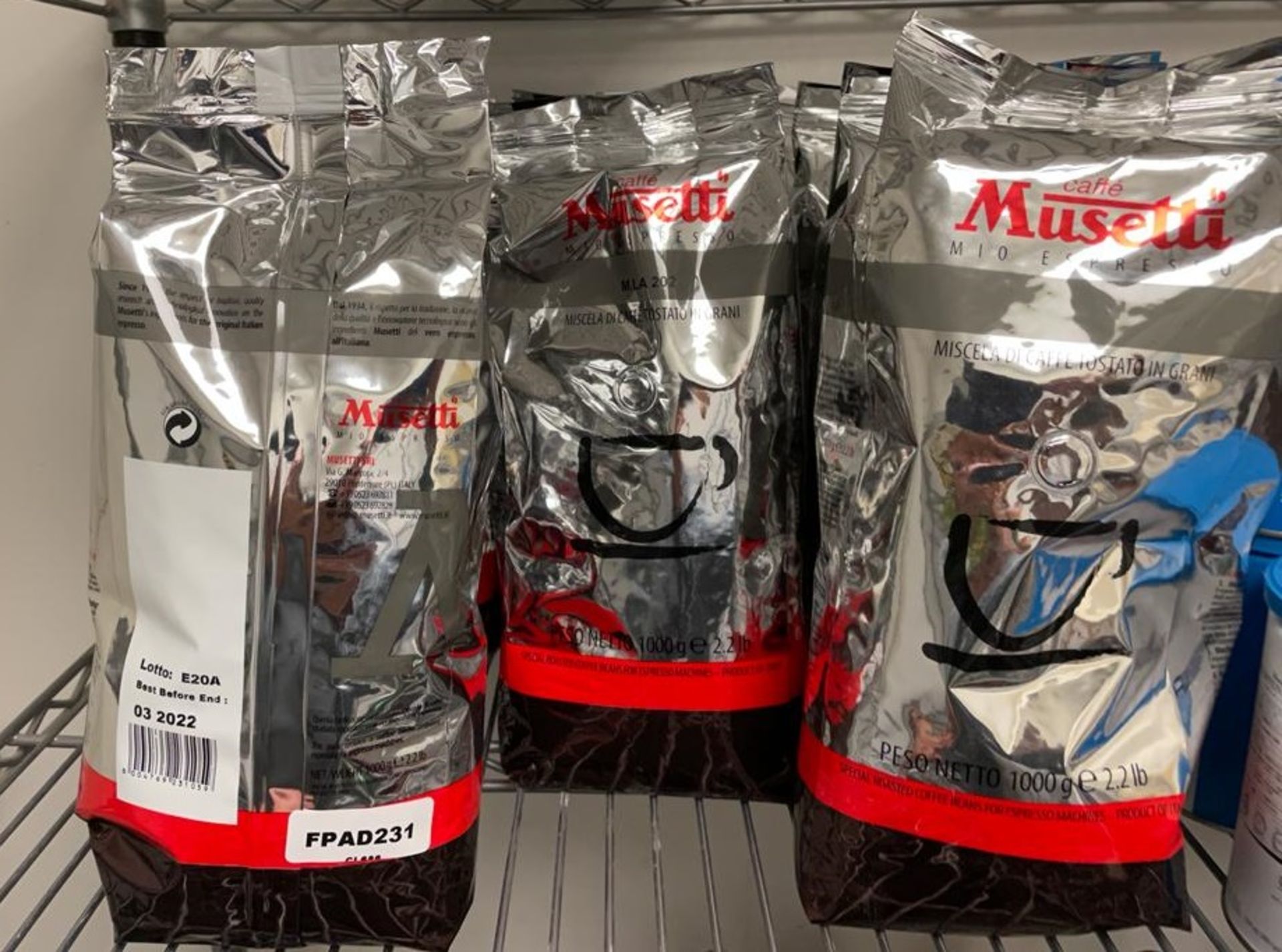 11 x Packs of 1kg Musetti Espresso Coffee Beans - Best Before March 2022 - New and Sealed - Ref: