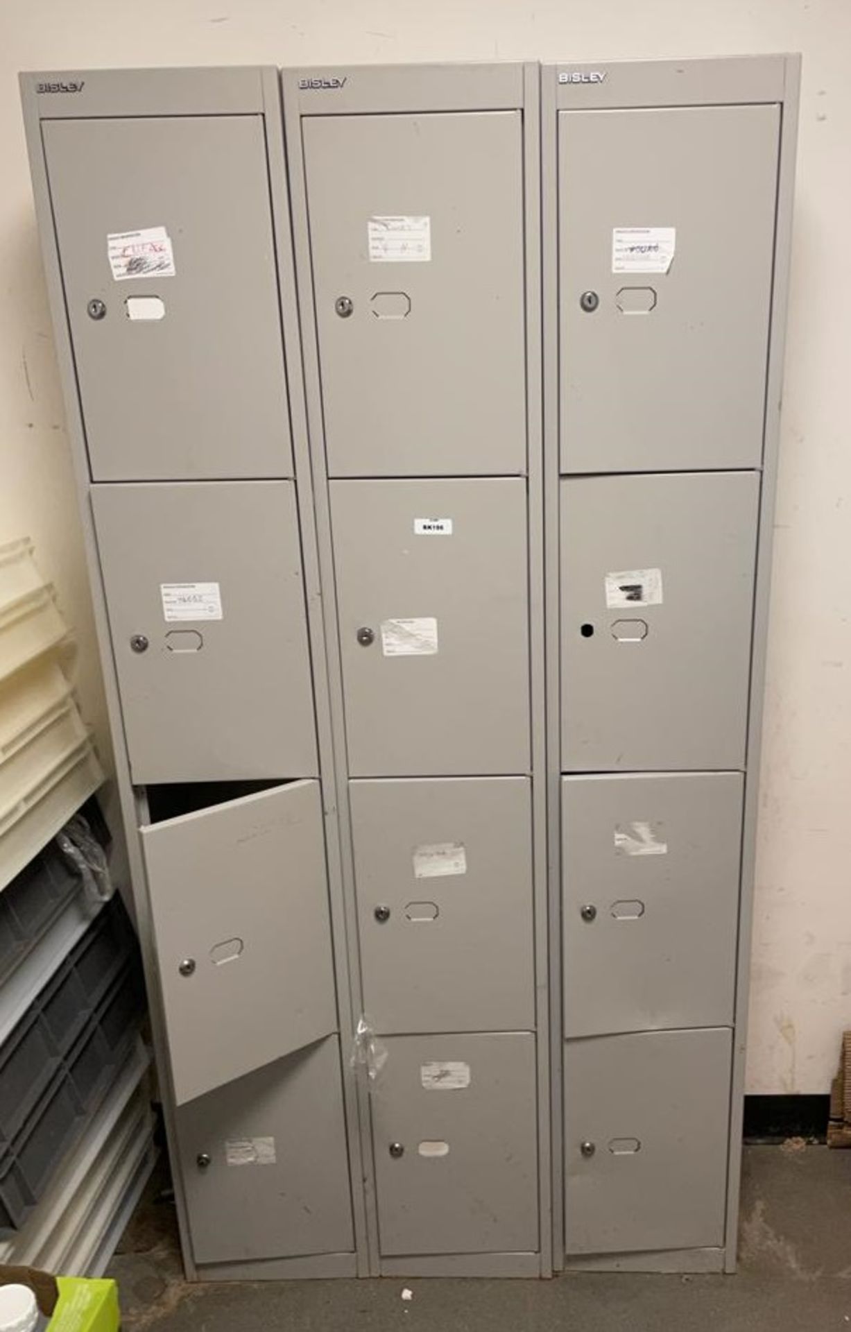 3 x Upright Four Door Staff Lockers - Keys Not Included - Ref: BK196 - CL686 - Location: - Image 2 of 4