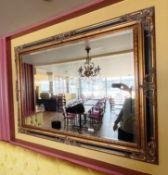 1 x Large Wall Mirror With Black and Gold Frame - Ref: BK148 - CL686 - Location: Altrincham WA14This