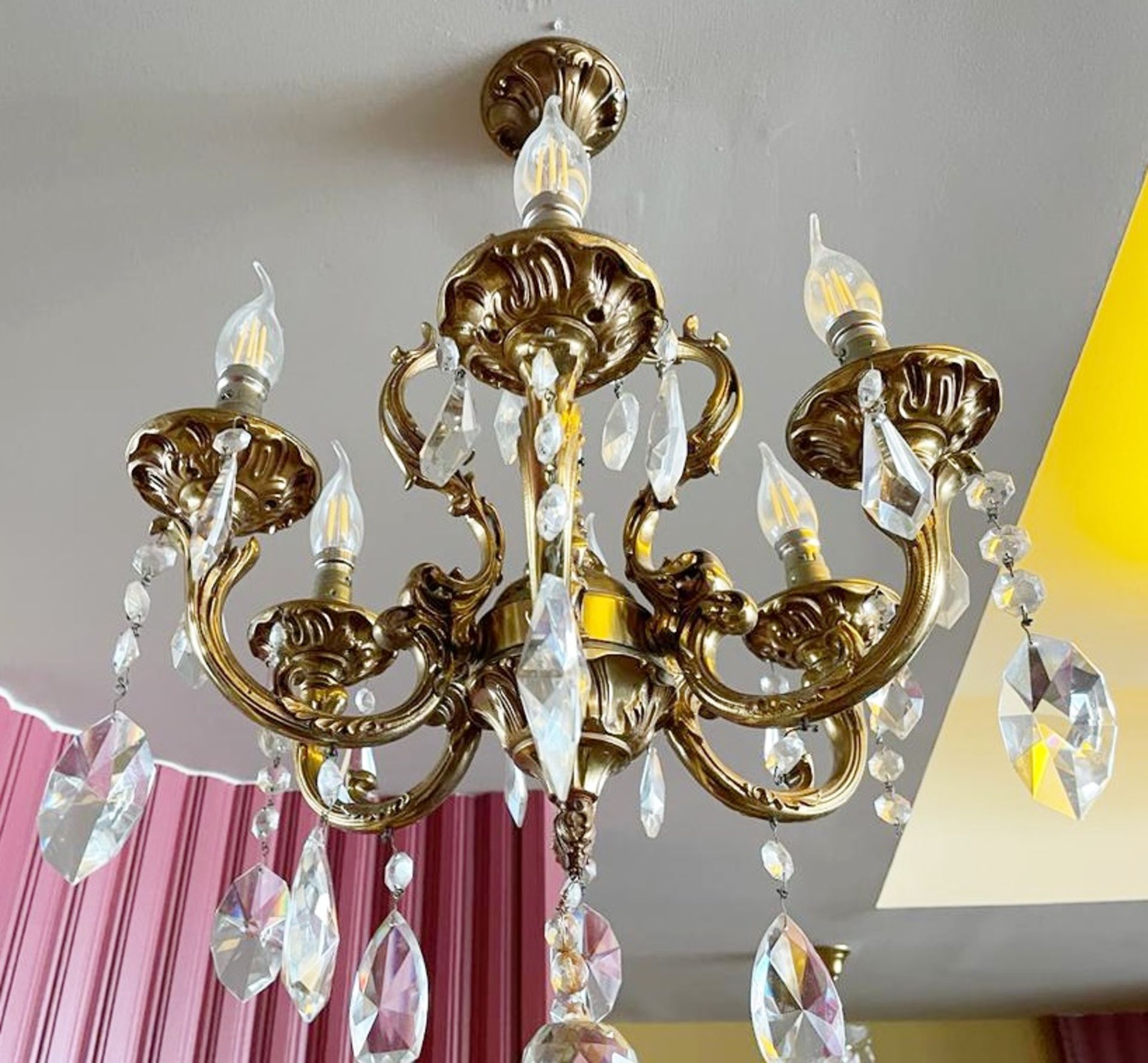 1 x Chandelier With Six Candle Lights - Ref: BK149 - CL686 - Location: Altrincham WA14This lot was