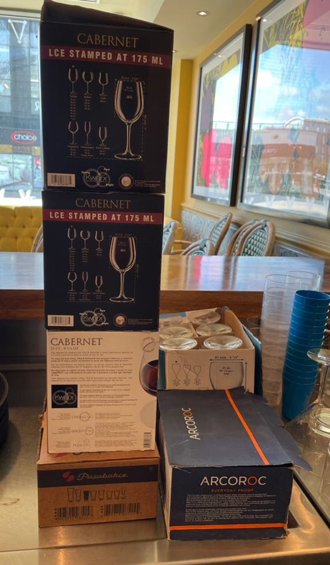 6 x Boxes of Unused Wine Glasses - Ref: BK - CL686 - Location: Altrincham WA14This lot was