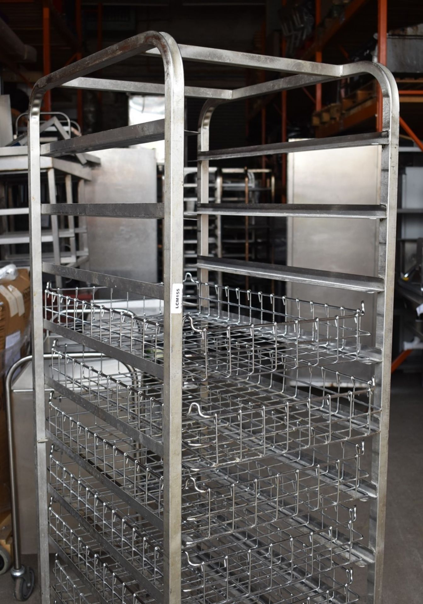 1 x Bakers 11 Tier Mobile Tray Rack With 8 Removable Wire Baskets - Stainless Steel With Castors - - Image 4 of 6