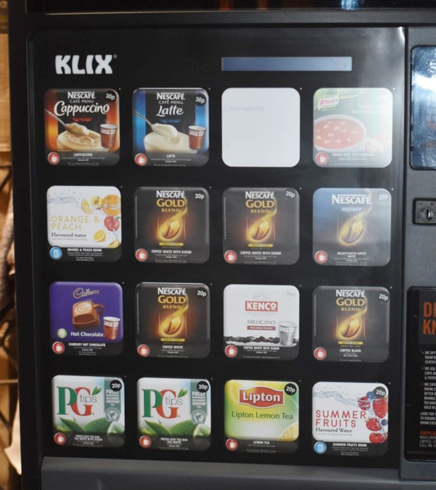 1 x Klix Outlook Hot and Cold Drinks Vending Machine - 240v - CL232 - Ref: CCA120 - Location: Altrin - Image 7 of 15
