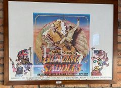 1 x Framed Blazing Saddles Movie Poster - Dimensions (approx): H85 x W110 cms - Ref: FPSD115 - CL686