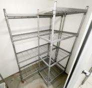 3 x Commercial 4-Tier Shelving Units Of Varying Size - Ref: FPSD183 - CL686/C-RM - Location: