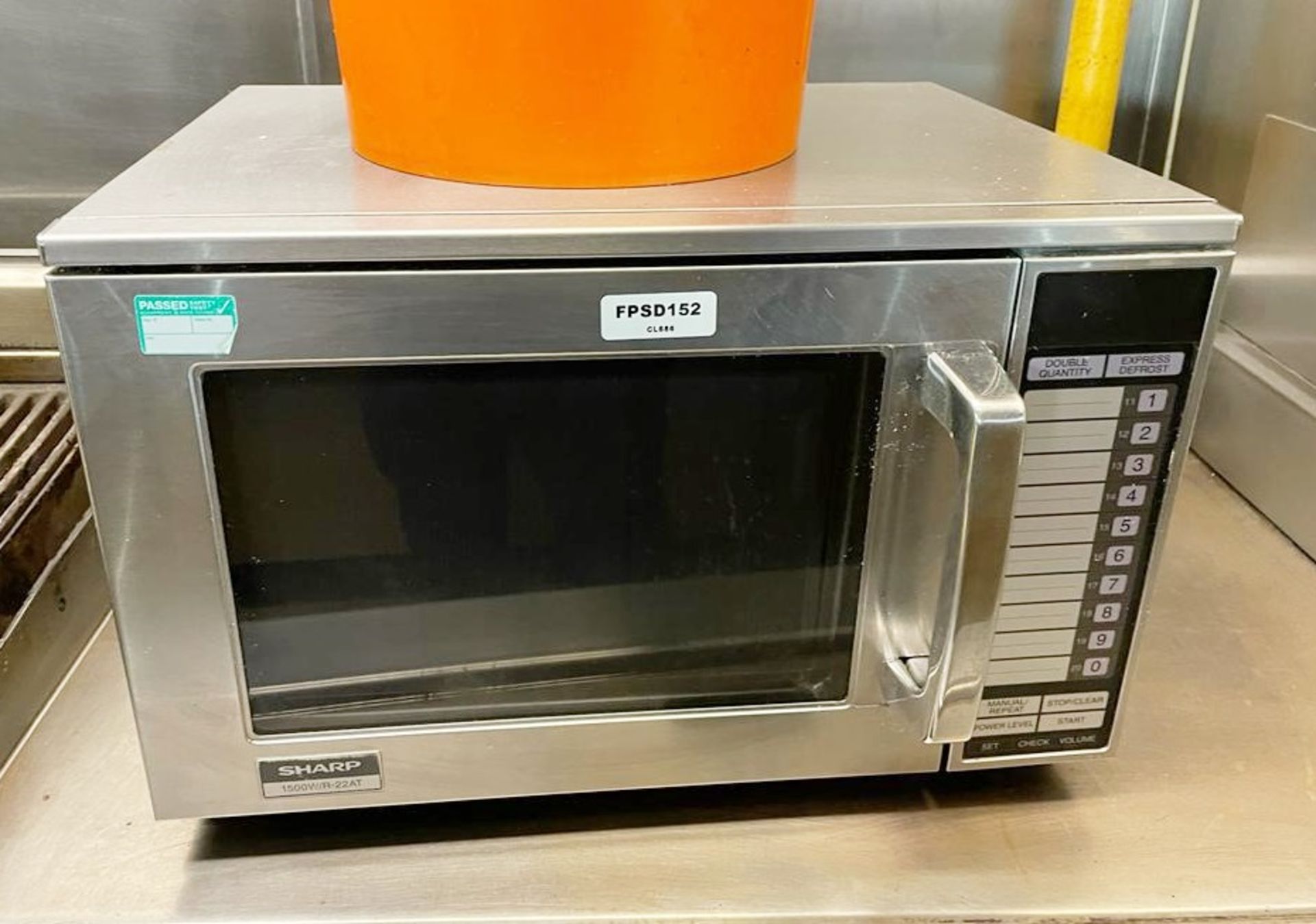 1 x SHARP Heavy Duty Commercial Microwave - Model: 1500W/R-22AT - 28-litre - Dimensions: H33.5 x W51