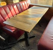 4 x Rectangular Wooden Topped Bistro Tables - Dimensions (approx): 150 x 70 x H72cm - Ref: FPSD102 -