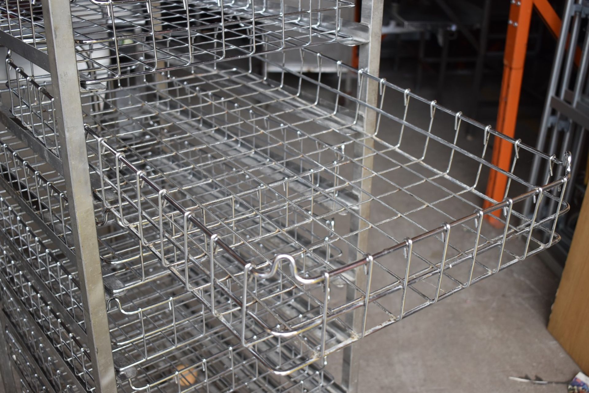 1 x Bakers 11 Tier Mobile Tray Rack With 8 Removable Wire Baskets - Stainless Steel With Castors - - Image 6 of 6