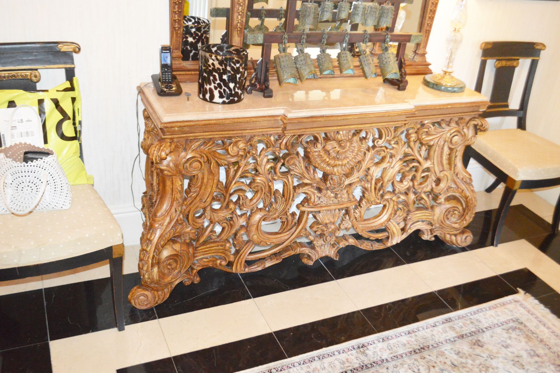 1 x Bespoke Ornate Hand-crafted Console Display Table With Matching Mirror - To Be Removed From An - Image 2 of 6