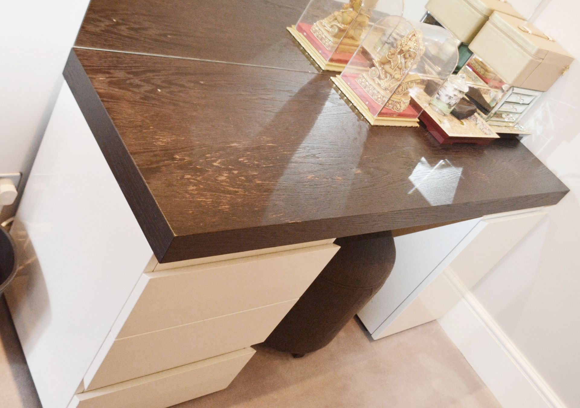 1 x White Laminated Dressing Table With Brown Top To Be Removed From An Exclusive Property In Bowdon - Image 2 of 3