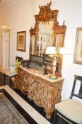 1 x Bespoke Ornate Hand-crafted Console Display Table With Matching Mirror - To Be Removed From An