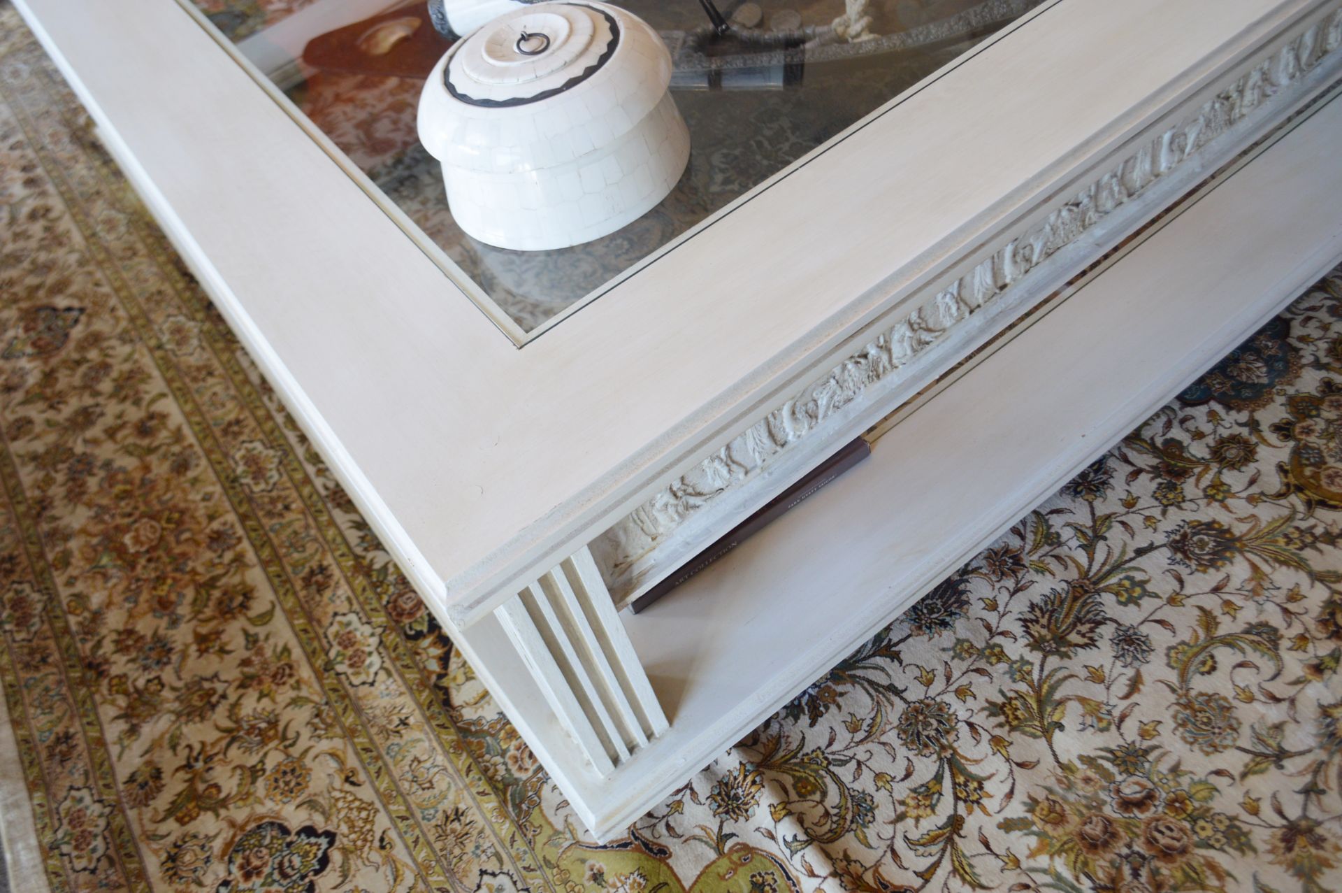 1 x Wooden Coffee Table With Glass Middle  To be removed from a Exclusive Property In Bowdon  - - Image 2 of 3