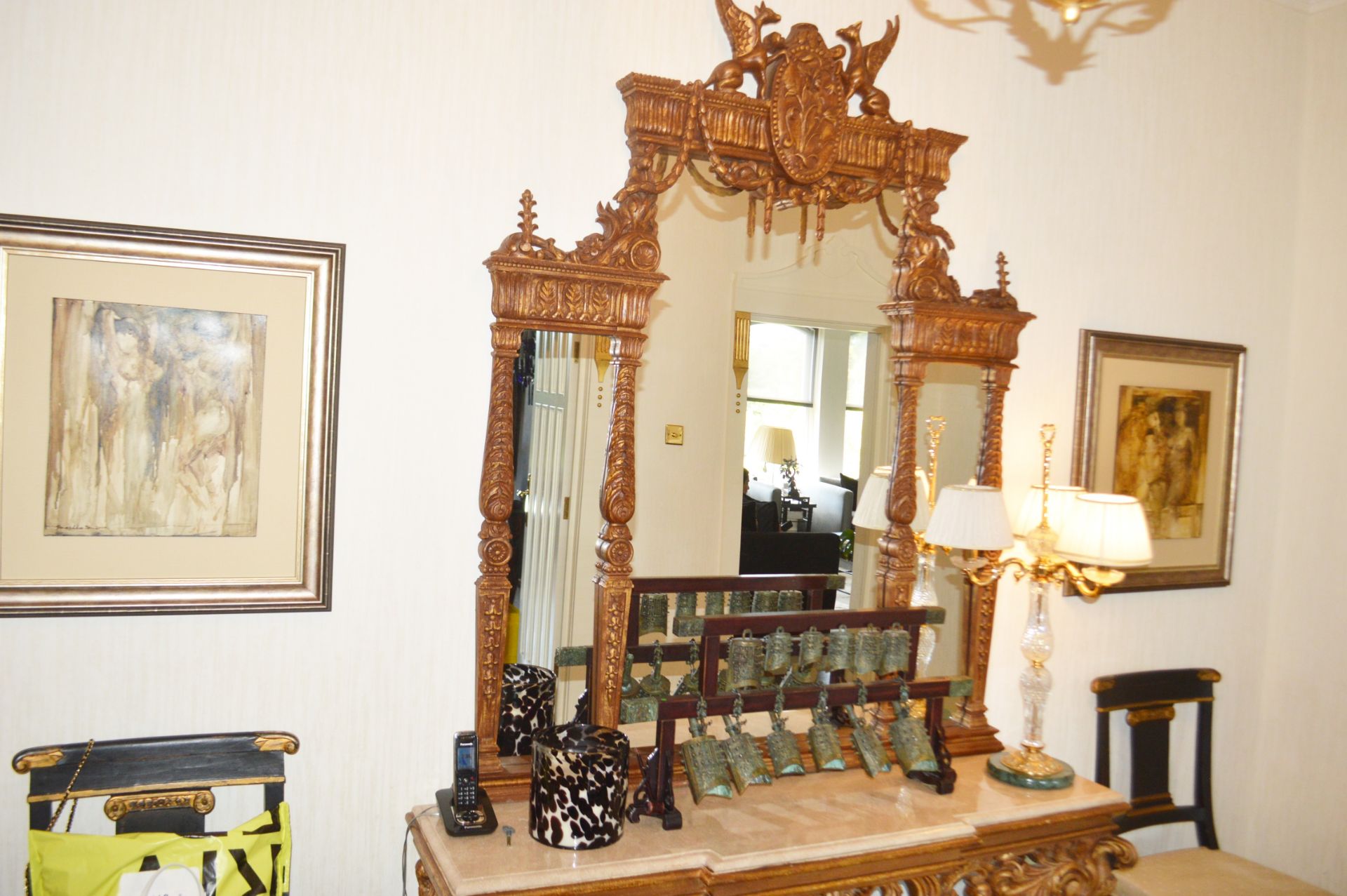 1 x Bespoke Ornate Hand-crafted Console Display Table With Matching Mirror - To Be Removed From An - Image 4 of 6