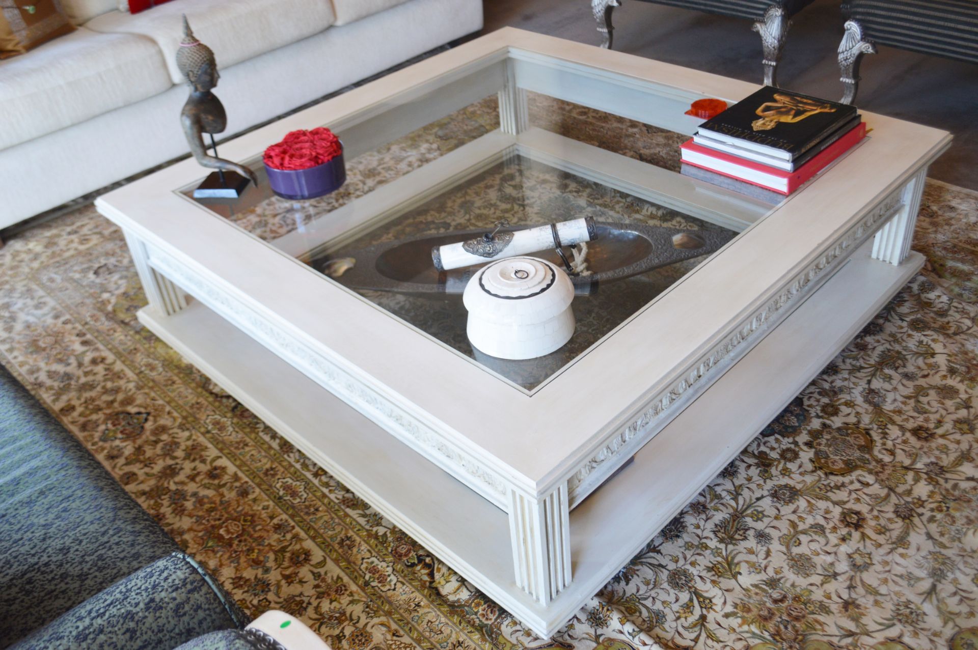 1 x Wooden Coffee Table With Glass Middle  To be removed from a Exclusive Property In Bowdon  - - Image 3 of 3